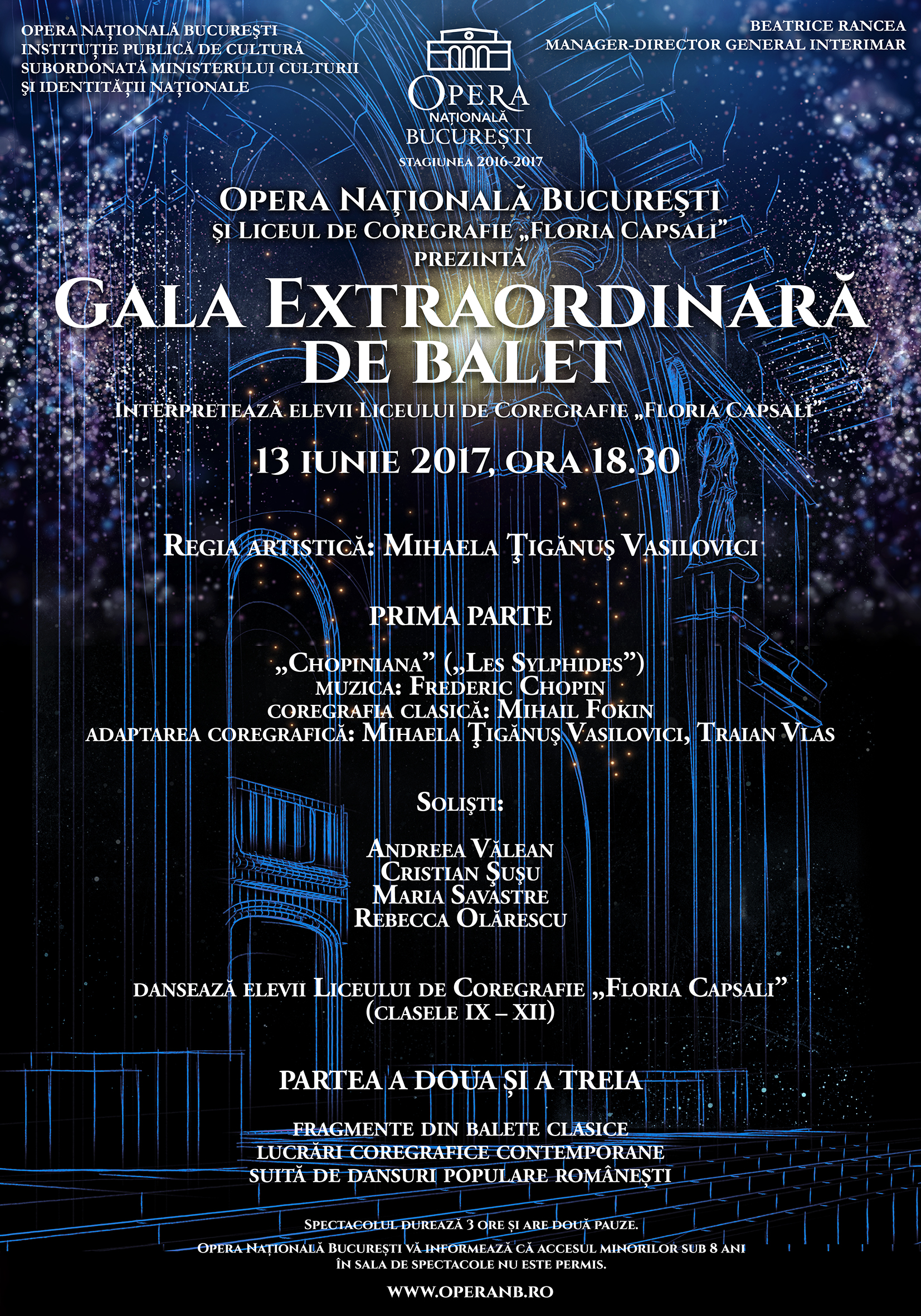 Afiş - Gala Extraordinară de Balet a Liceului de Coregrafie Floria Capsali